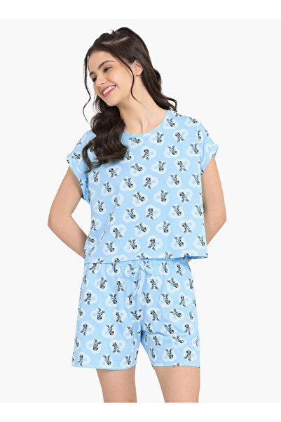 Zivame طقم تي شيرت وشورت بطبعة ميكي ماوس بالكامل من Zivame