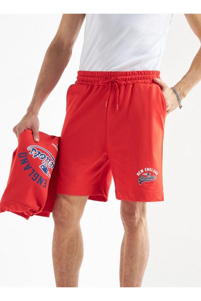 FAV New England Patriots Print Shorts with Drawstring Closure and Pockets