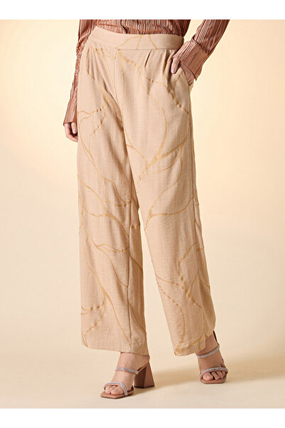 Iconic Foil Print Wide Leg Pants with Pockets