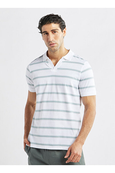 FAV Striped Polo T-shirt with Short Sleeves