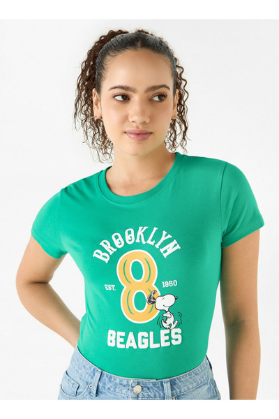 SP Characters Snoopy Print T-shirt With Short Sleeves