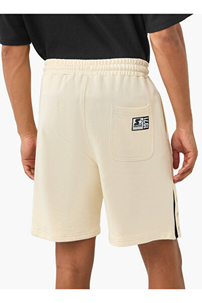 Starter Button Detail Shorts with Drawstring Closure and Pockets