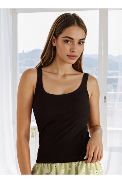 FAV Ribbed Sleeveless Shaping Tank Top with Scoop Neck
