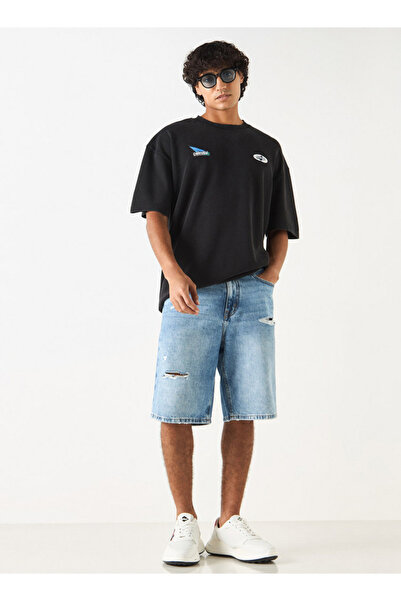 SP Characters Graphic Print Oversized T-shirt with Short Sleeves