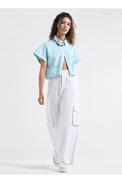 FAV Drop Shoulder Sleeves Shirt with Pockets and Concealed Button Placket
