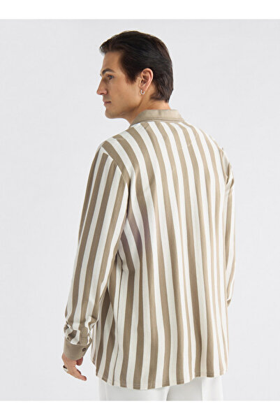 FAV Regular Fit Striped Shirt With Collar And Long Sleeves