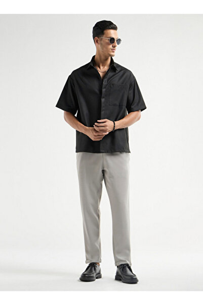 FAV Textured Regular Fit Pants With Flexi Waist And Pockets