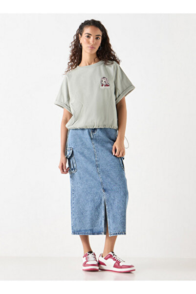 SP Characters تي شيرت ساكورا هارونو مطرز برقبة دائرية وأكمام طويلة