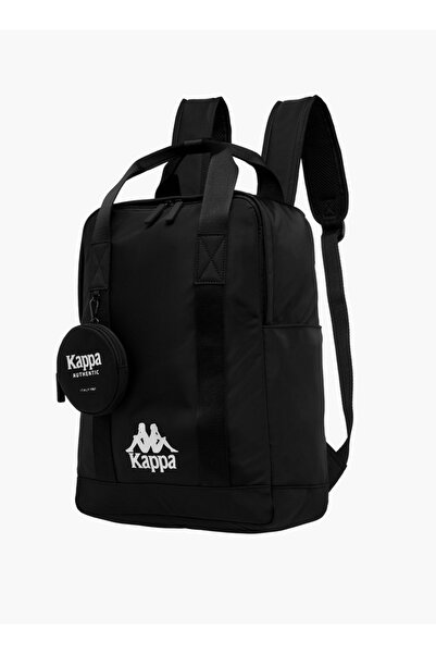 Kappa Logo Print Backpack with Adjustable Shoulder Straps and Pouch