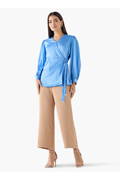 Iconic Plain Wrap Top with Tie-Up Belt