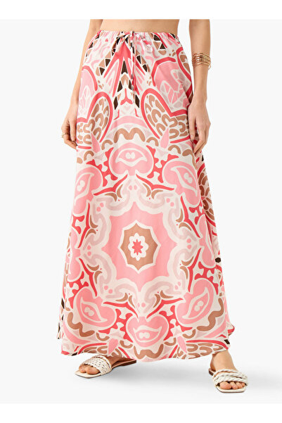 FAV Printed Maxi Skirt with Tie-Up Detail