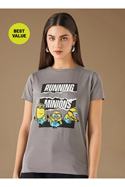 SP Characters تي شيرت بطبعة مينيون ورقبة دائرية وأكمام قصيرة