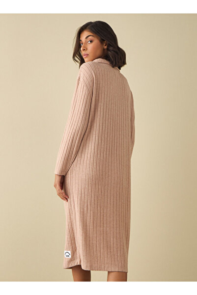 FAV Ribbed Collared Sleepshirt with Long Sleeves