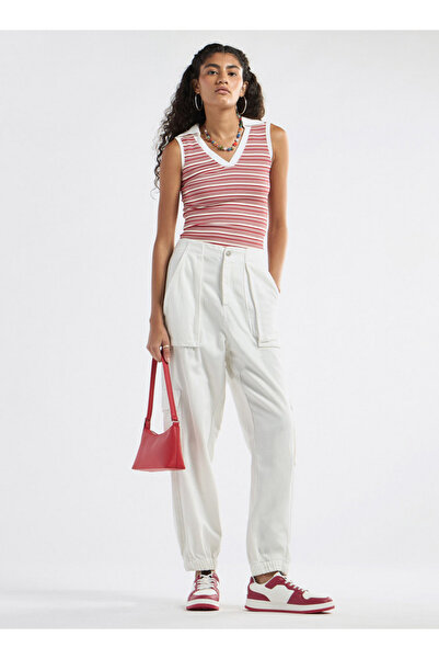 FAV Striped Collared Sleeveless Top