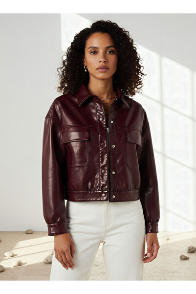 Lee Cooper PU Trucker Jacket with Flap Pockets