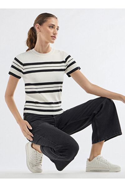 FAV Striped Crew Neck T-shirt With Short Sleeves