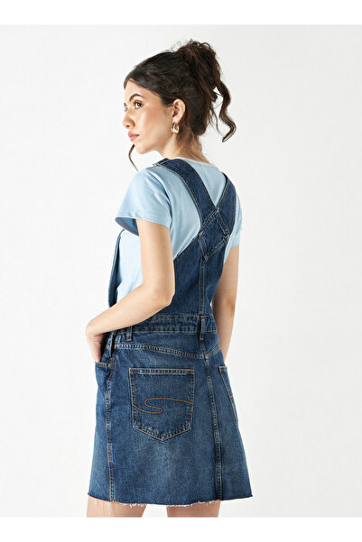 Lee Cooper Denim Dungaree with Pockets and Button Closure
