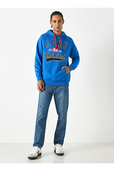 ECKO Logo Print Hoodie With Kangaroo Pocket
