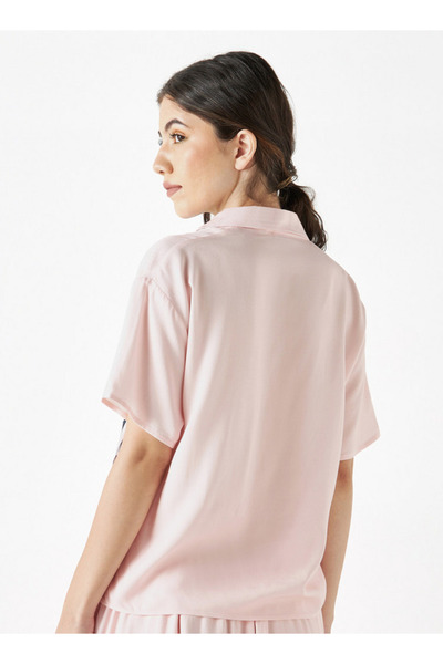 SP Characters Naruto Sakura Print Shirt With Camp Collar And Short Sleeves