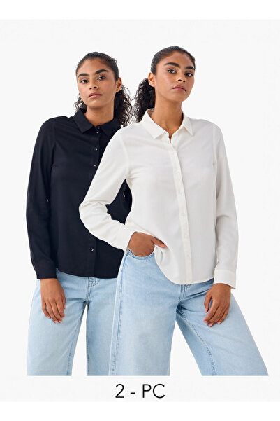 FAV Set of 2 - Collared Shirt with Button Closure