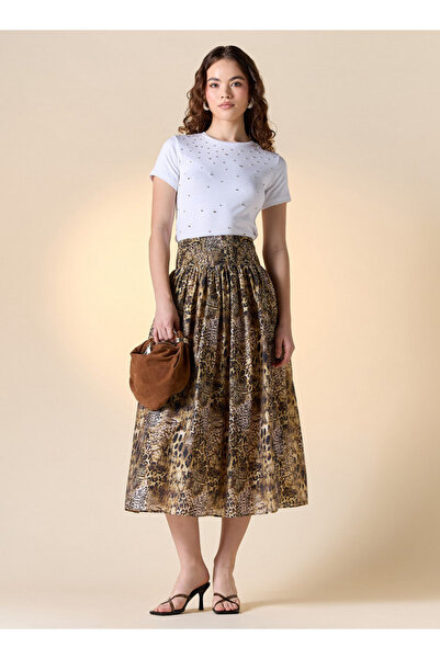 FAV Embellished Crew Neck T-shirt with Short Sleeves