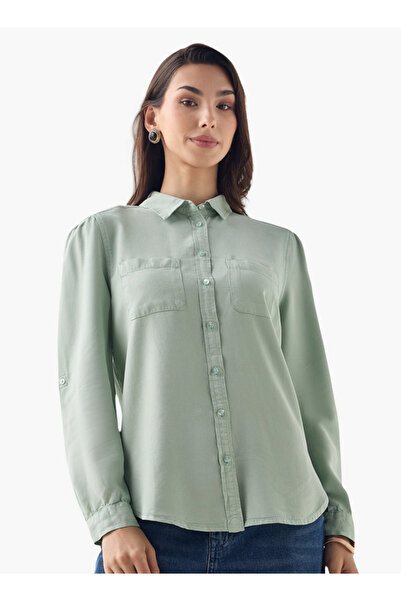 FAV Denim Shirt with Collar and Long Sleeves