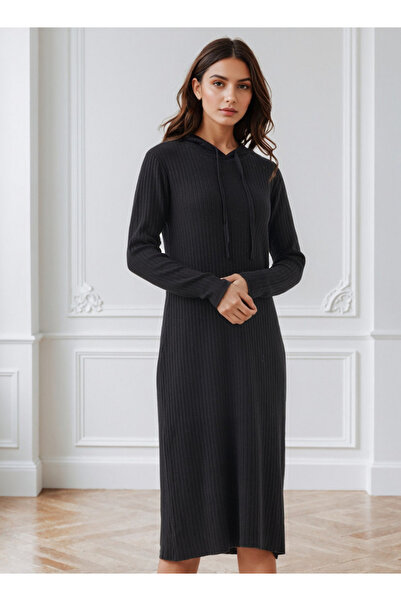 FAV فستان ميدي على شكل حرف A مع غطاء للرأس