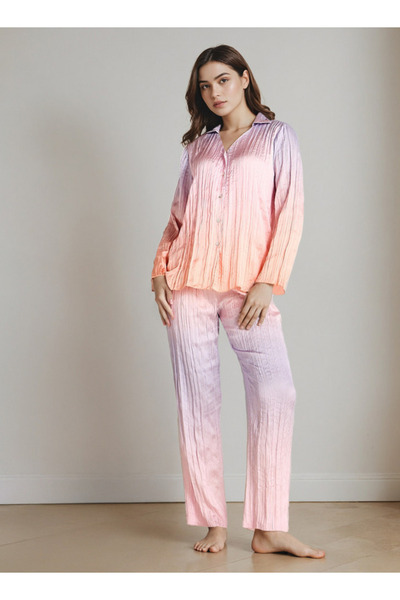 FAV طقم بيجاما بأكمام طويلة وياقة