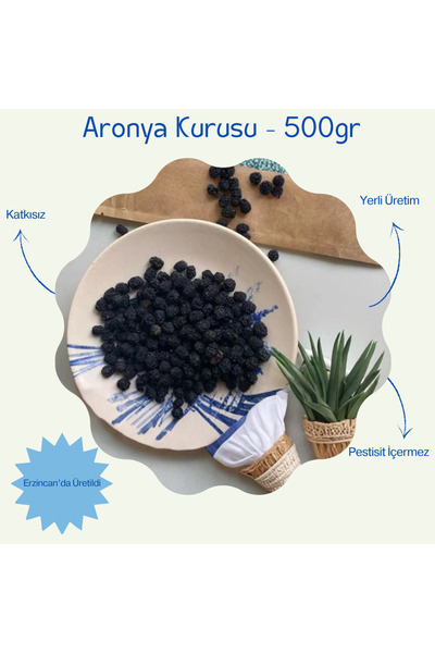 aronya (Chokeberry) Kurusu – 500 gr Yerli Üretim / Katkısız & Pestisitsiz