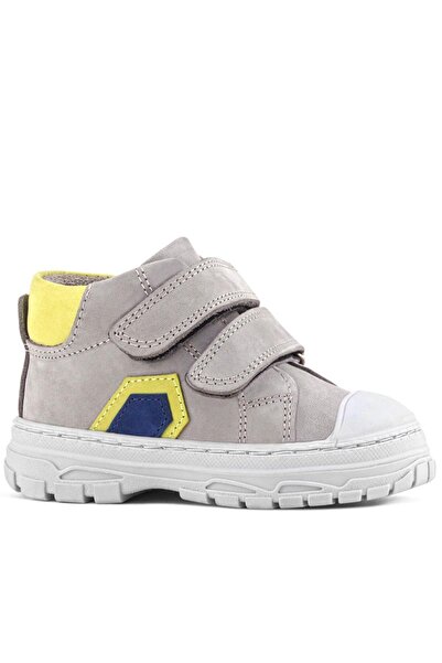 Rakerplus Tails Genuine Leather Gray Yellow Velcro Children's Sports Boots