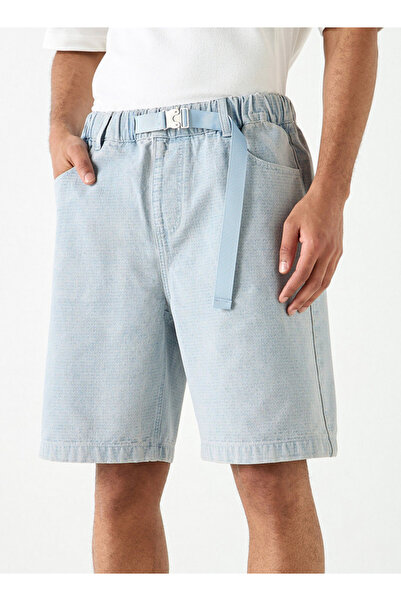 Lee Cooper شورت جينز بقصّة عادية مع تفاصيل حزام