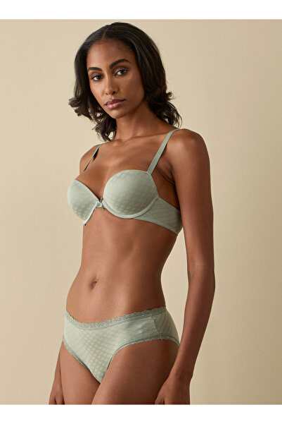 FAV Textured Bikini Briefs with Lace Detail and Elasticated Waistband