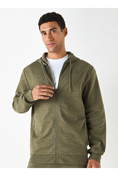 Kappa هودي بشعار مطرز وسحّاب مع جيوب