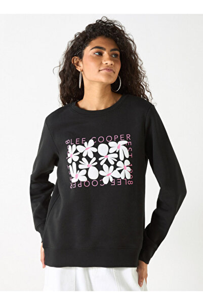 Lee Cooper Logo Embossed Sweatshirt with Long Sleeves