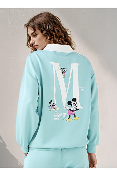 SP Characters سويت شيرت بياقة مطرزة بطبعة ميكي ماوس