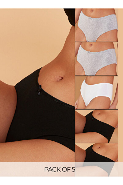 FAV مجموعة من 5 سراويل داخلية مزينة بفيونكة وحزام خصر مطاطي