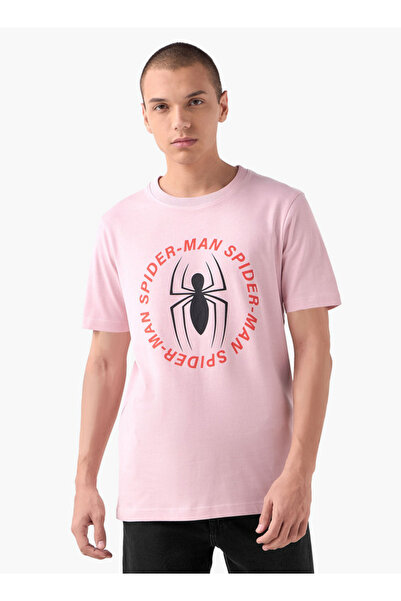 FAV تي شيرت مطبوع عليه سبايدر مان مع رقبة دائرية
