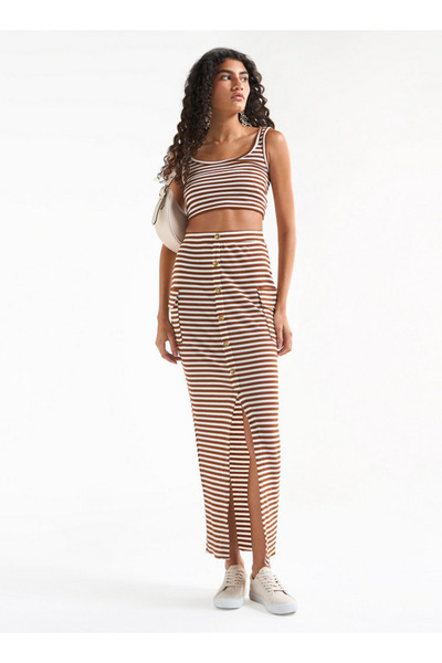 FAV Striped Tank Top with Round Neck