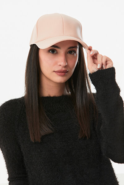 Fulla Moda Suni Deri Arkası Ayarlanabilir Kep Şapka