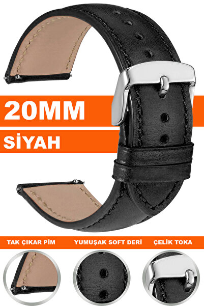 Trendburada حزام ساعة جلدي متوافق مع ساعة 20 ملم Fossil-welder-wesse-casio-ar...