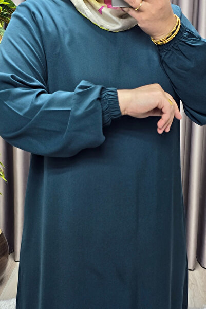 Elmas Tesettür Γυναικεία Ρούχα Χιτζάμπ Μεγάλου Μεγέθους Φόρεμα με ίσιο βολάν