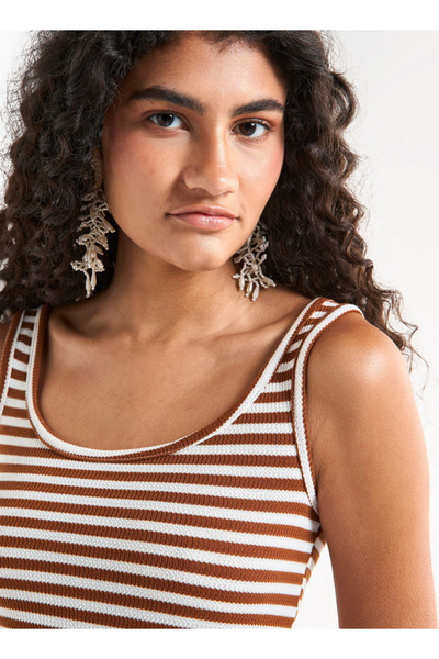FAV Striped Tank Top with Round Neck