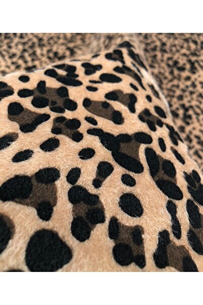 KumaşEvi Self-Adhesive Furry Leopard Fabric Shoe Bag Car Interior Upholstery Hobby Products 21 X 30 cm