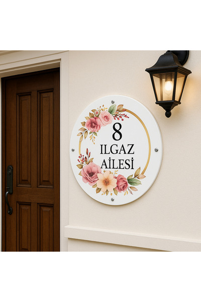Outdoor One Kişiye Özel Ayçiçeği Kapı İsimliği | Yazılı Pleksi Apartman & Sit...