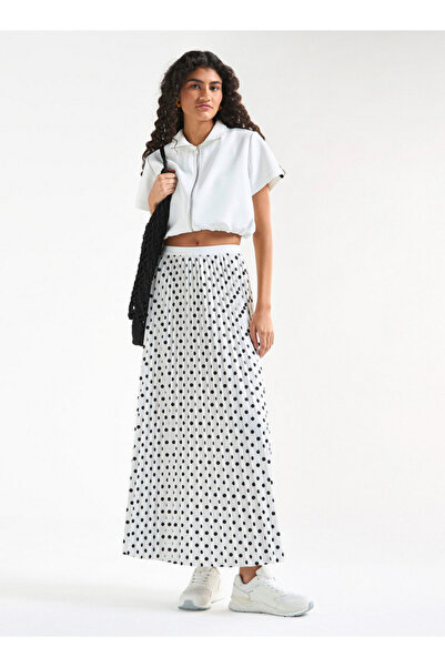 FAV All-over Polka Dot Print A-line Skirt With Elasticated Waistband