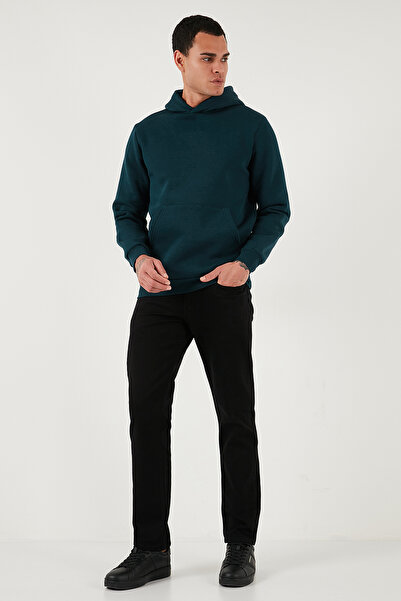 Buratti Мъжка блуза с качулка, джоб тип кенгуру, подплатена с мек шерпа, с редовна кройка SWEAT 5905281