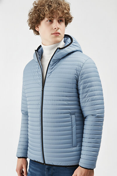 D1fference Erkek İçi Astarlı Rüzgar Geçirmez Kapüşonlu Mont