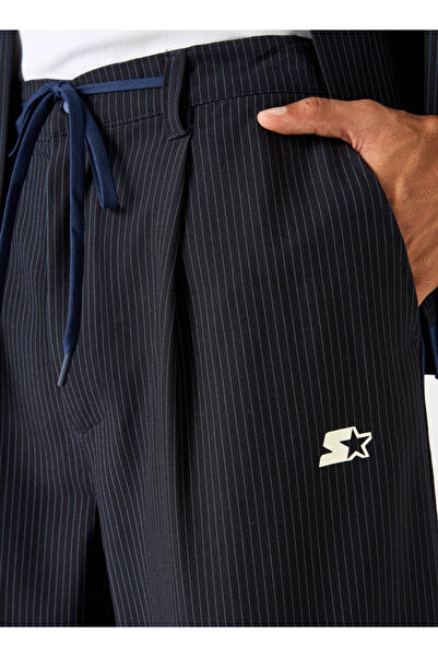 Starter Striped Regular Fit Pants With Drawstring Closure And Pockets