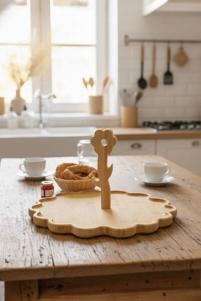 Bambum Zyra Bamboo Presentation Plate, Tableware Presentation Stand and Catering Presentation Stand, Serving Tray