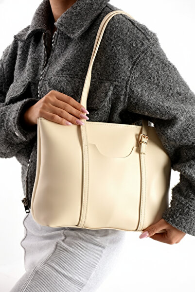 NWR BAGS Geanta de umar si umar de dama crem Dimensiune 25x34